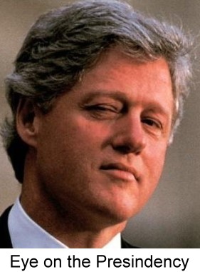 President Clinton squinting
