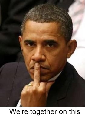 President Obama giving the finger