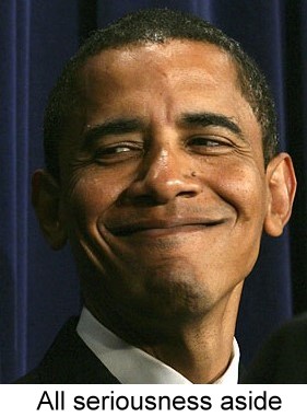 President Obama with self-satisfied grin