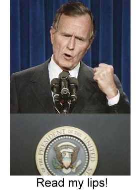 President HW Bush at the microphone