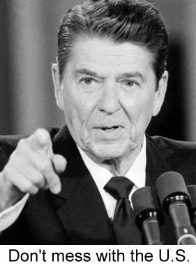 President Reagan stressing a point