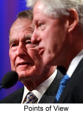 President HW Bush with Bill Clinton