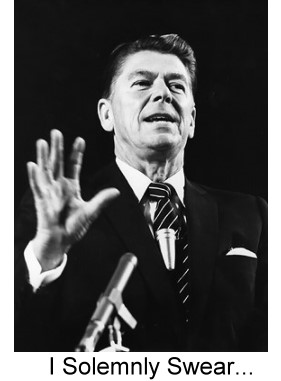 I solemnly swear President Reagan taking oath